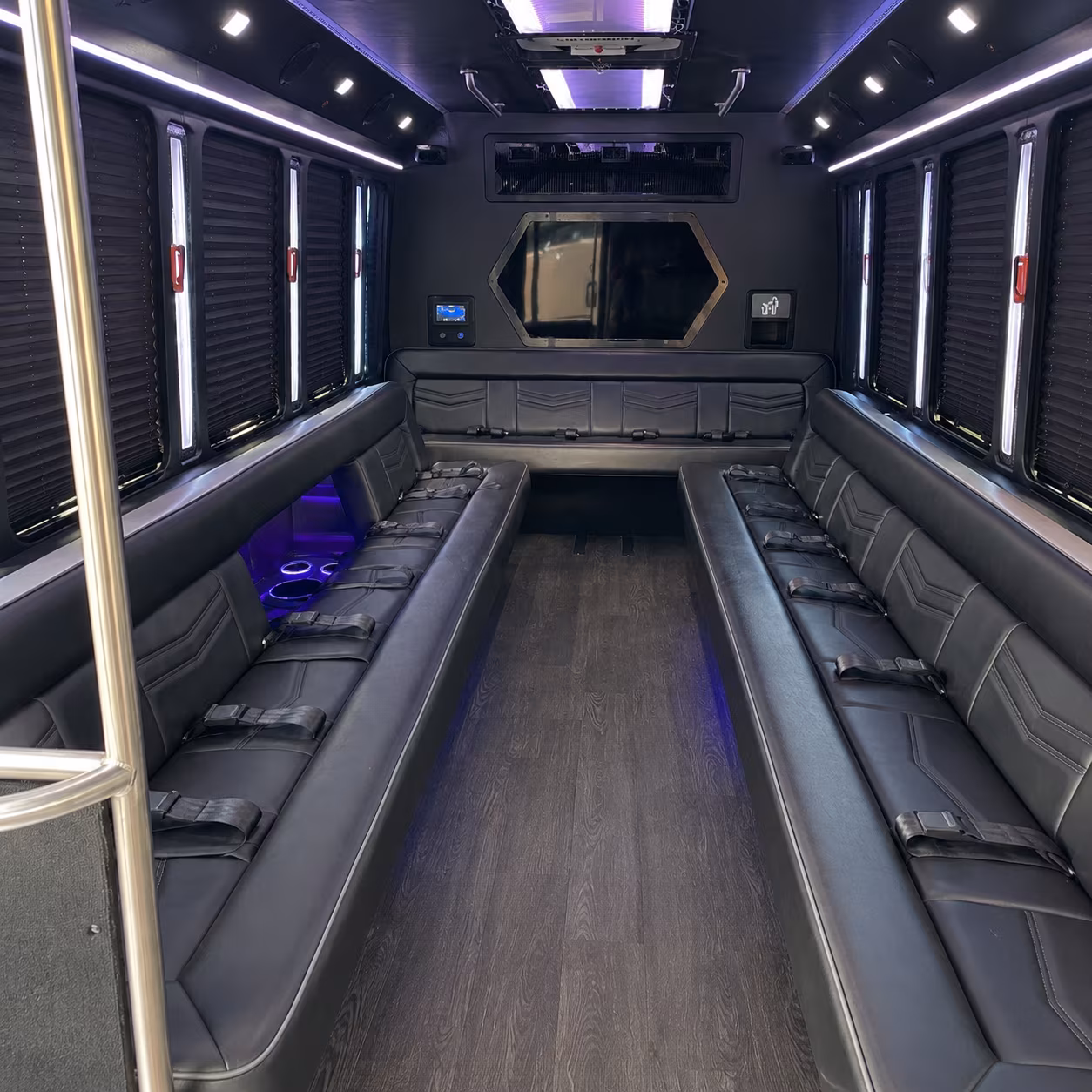austin 18 passenger party bus interior