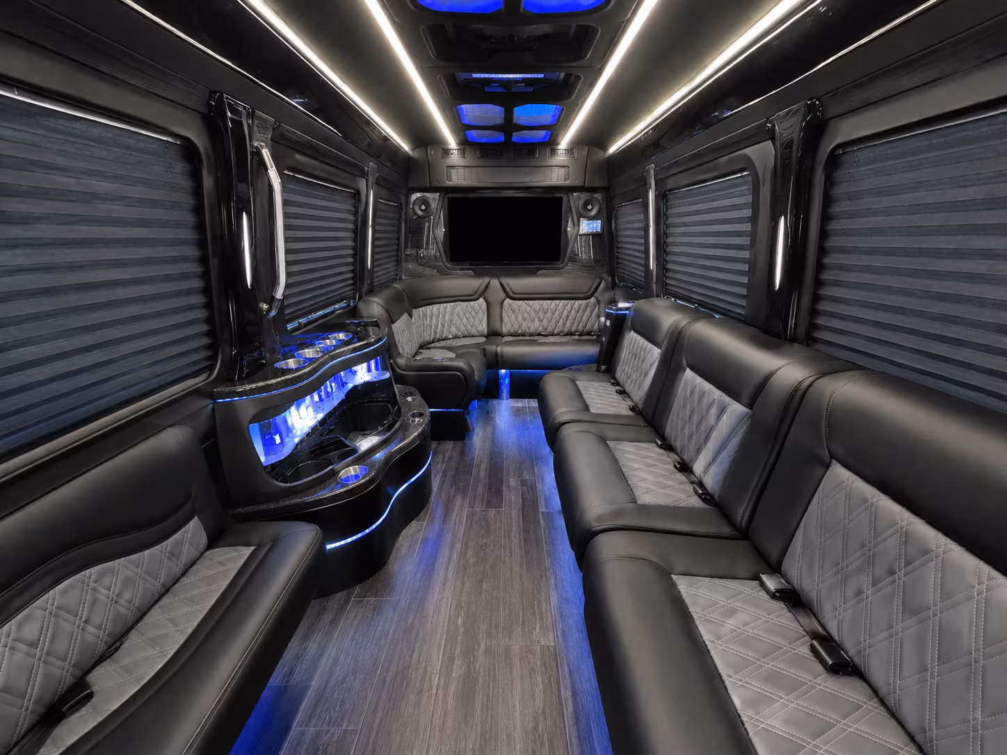 austin 40 passenger party bus interior